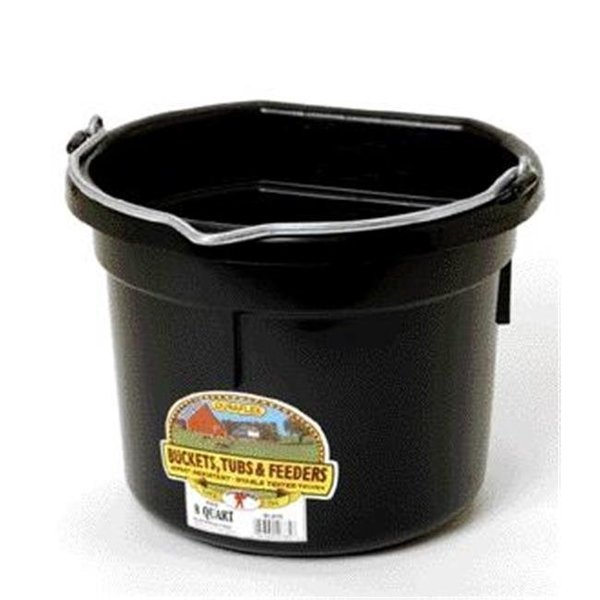 Miller Mfg Co Miller Mfg Co Inc Flat Back Plastic Bucket- Black 8 Quart - P8FBBLACK 464354